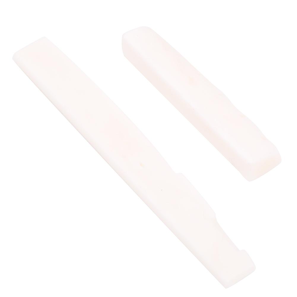 Guitar Nut Saddle Set White Pure Cow Bone Cutting for Folk Acoustic Guitar Accessories
