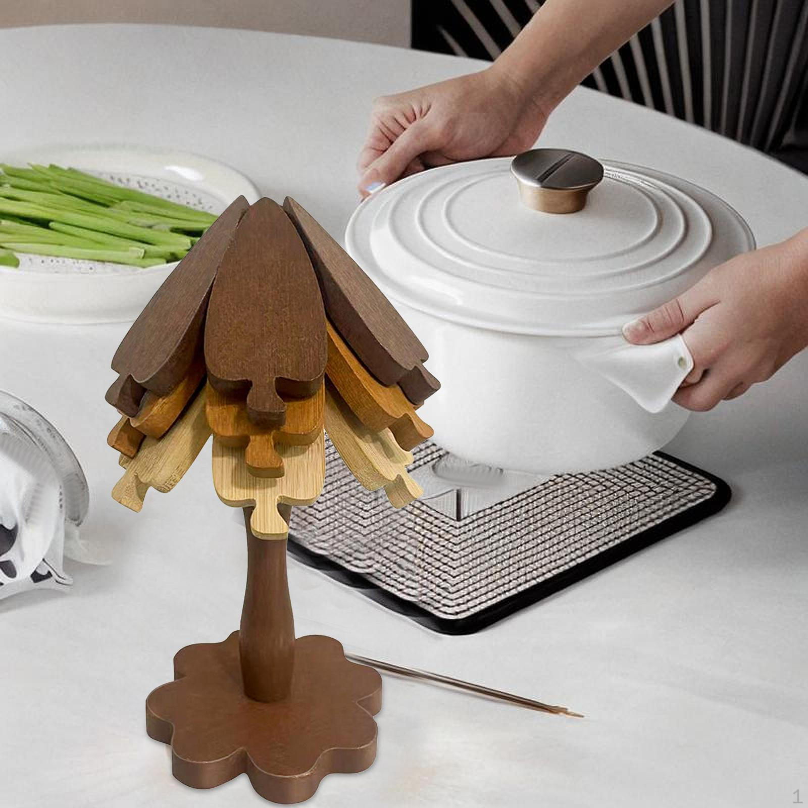 

Посуда Деревянные подставки под горячее Набор подставок в виде дерева Креативный подарок Экономия места Домашний декор Настольные коврики для 3 Sheet