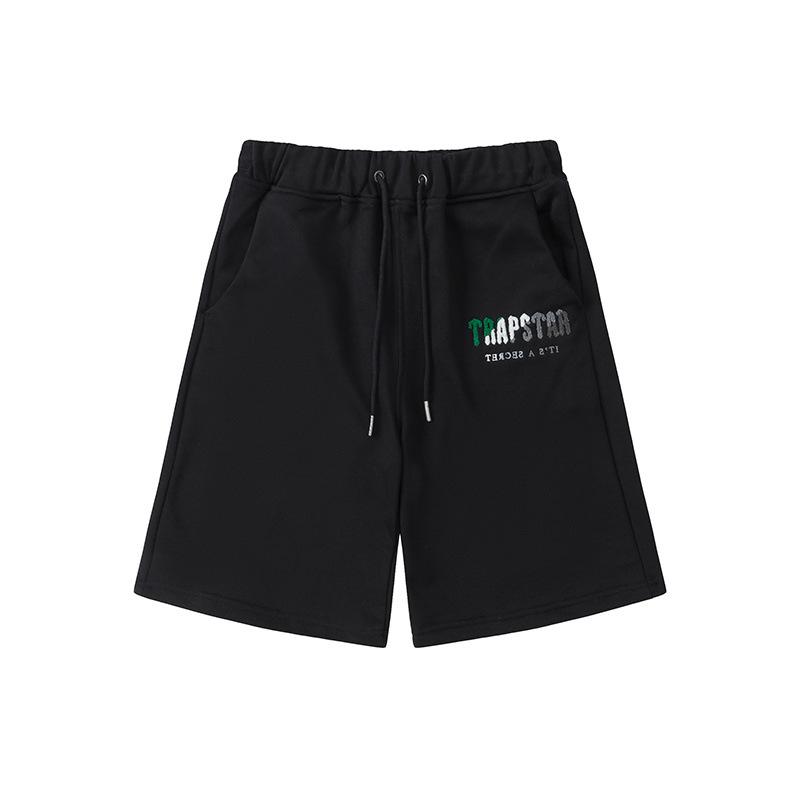 American letter white and blue towel embroidered loose casual shorts men s and women s sports five-point pants trendy brand S