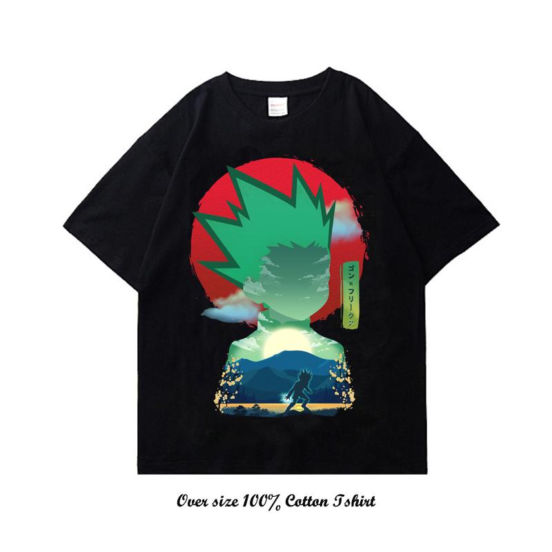 Japanese Anime Hunter X Hunter Graphic Print T Shirt Vintage Plus Size Cotton Crew Neck Short Sleeve T Shirt Women Men