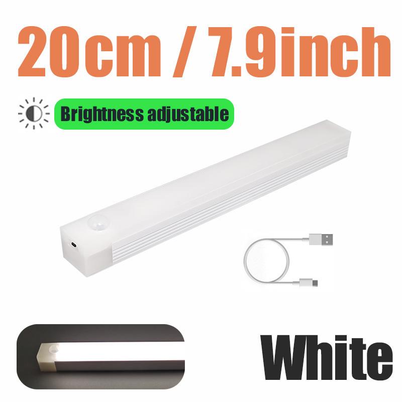 Motion Sensor Light 50/30/20cm USB Rechargeable LED Lamp Magnetic Night Light Bar Induction Cabinet Light For Closet Wardrobe