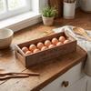 Caixa de Ovos de Madeira com Tampa Aberta Caixas Rústicas para Exibição de Ovos Caixa Durável para Armazenamento de Ovos Uso em Fazenda