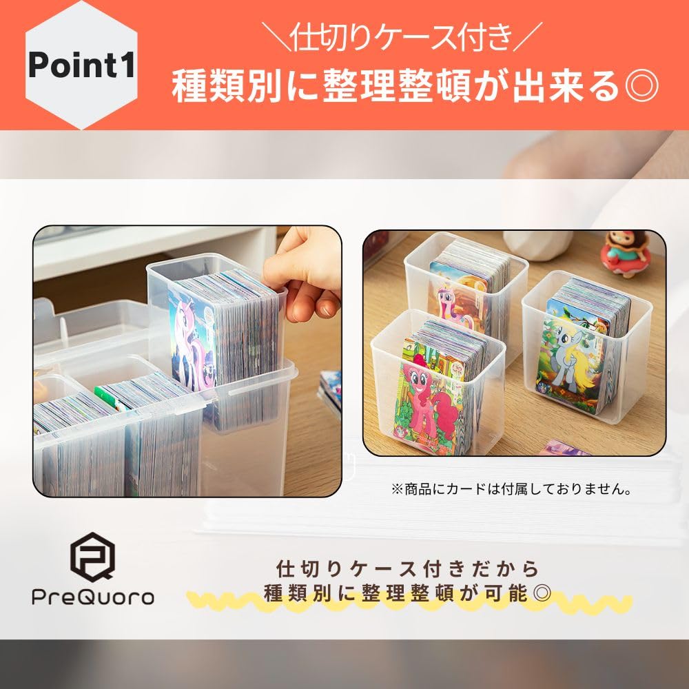 PreQuoro Sammelkarten Große Kapazität Kartenaufbewahrung Pokemon Karte PSA Klare Aufbewahrungsbox für Sammelkarten Hülle, Box, Kompatibel,