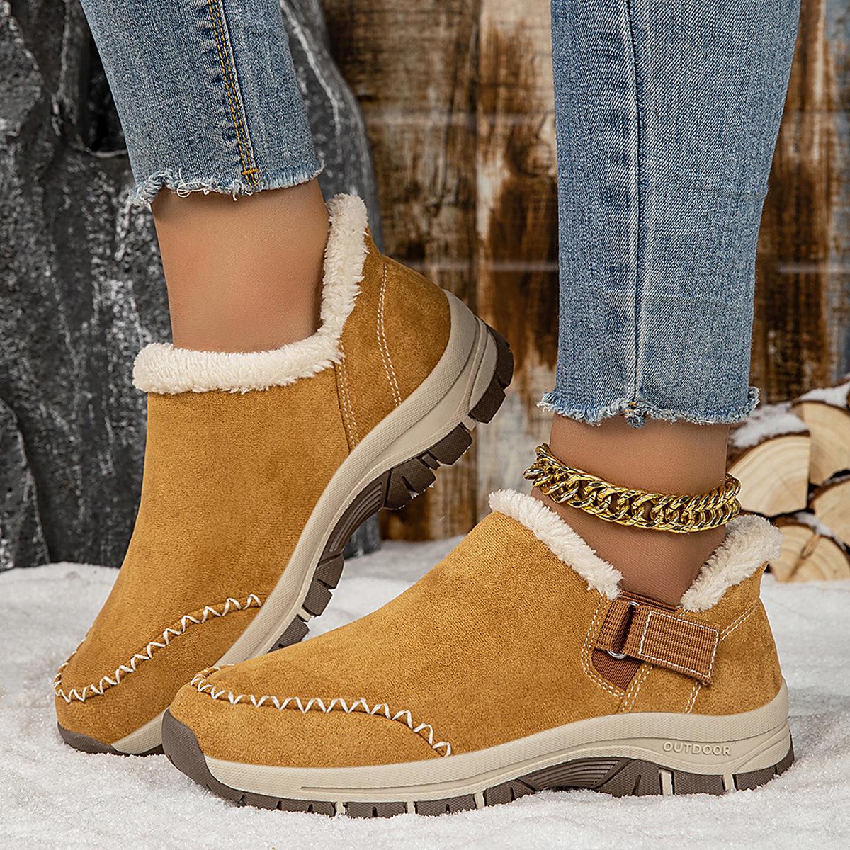 

Cotton shoes home cotton slippers winter indoor warm cotton shoes outdoor snow boots low-top lightweight velvet cotton mop 42 коричневий