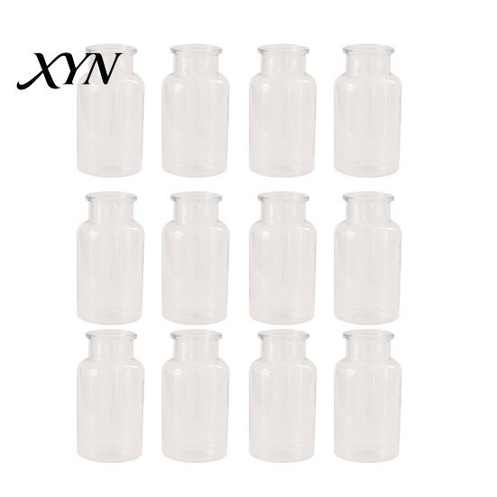 Stylish Table Centerpiece Small Vases for Flowers, Mini Clear Glass Bud Vases, Durable Practical Vase Flower Wedding Home Decor, Housewarming