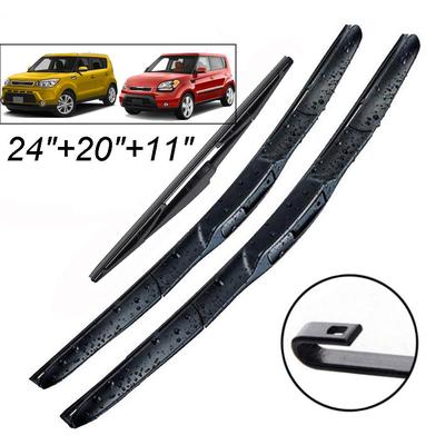 Xukey 3Pcs/σετ Σετ υαλοκαθαριστήρων μπροστινής πίσω πόρτας πίσω πόρτας για Kia Soul MK1 MK2 2019 2018 2017 2016 2015 2014 2013 2012