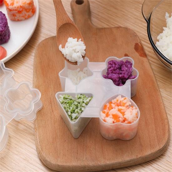 

Sushi Maker Effective Creative PP Useful Perfect Effect 4-in-1 Shape Mold for Household