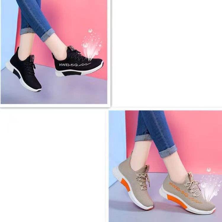 BOGO Spring & Autumn Women's Korean Style Versatile White Sneakers with Thick Soles