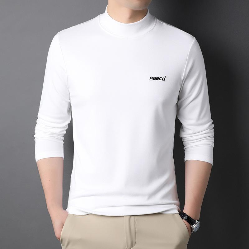 Double-sided Velvet Inner Layer Autumn Warm German Velvet Base Layer Half Turtle Collar Solid Color Close-fitting Base Layer for Men