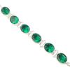 Oval Chrome Diopside Gemstone 925 Sterling Silver Jewelry Handmade Bracelet 8" RB-4-14