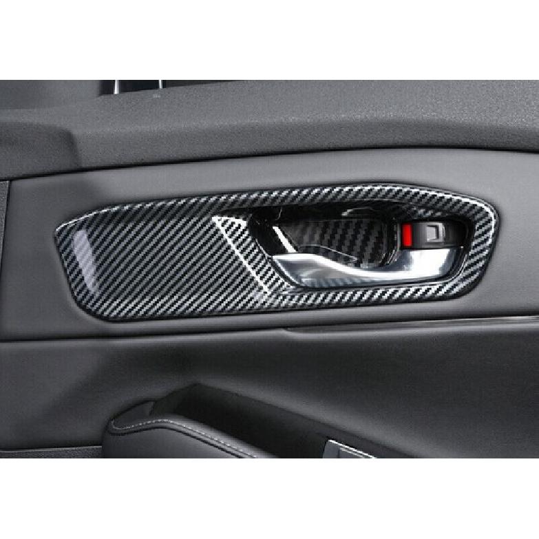 Carbon Fiber Inner Door Handle Cover Trim 4pcs For Honda Accord 11th -2024
