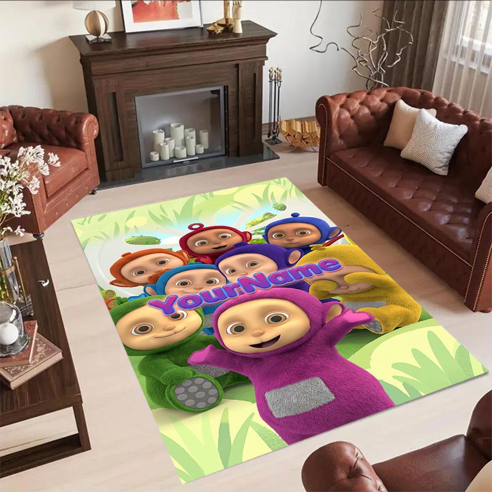 Teletubbies Customizable Name Carpet Suitable for Bedrooms Game Room Dormitory Playrooms Anti-slip Rug Decorate Offices Birthday/Christmas Gift