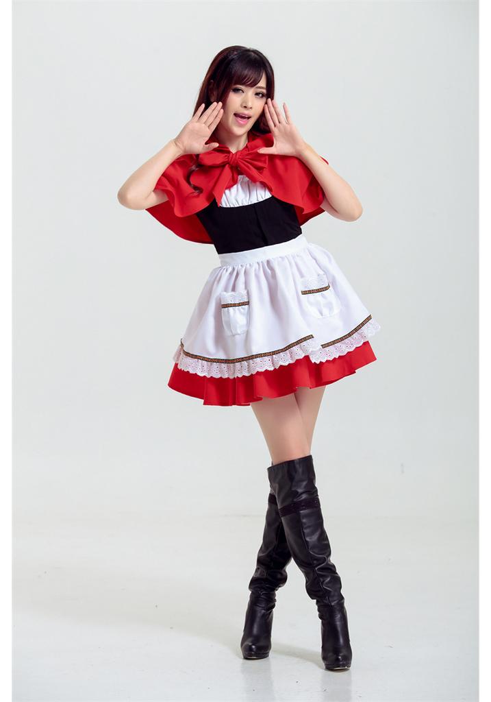 Christmas red dress little red riding hood costume cosplay adult cosplay santa suit