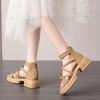 Fashion Roman Women Sandals Hot Sale Adult Shoes for Women Slip-On Solid Cross-tied Women's Sandals Sandalias De Mujer