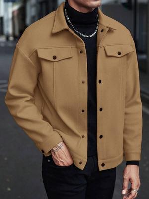 Retro Autumn/Winter Woolen Turn-down Collar Versatile Casual Sport Coat