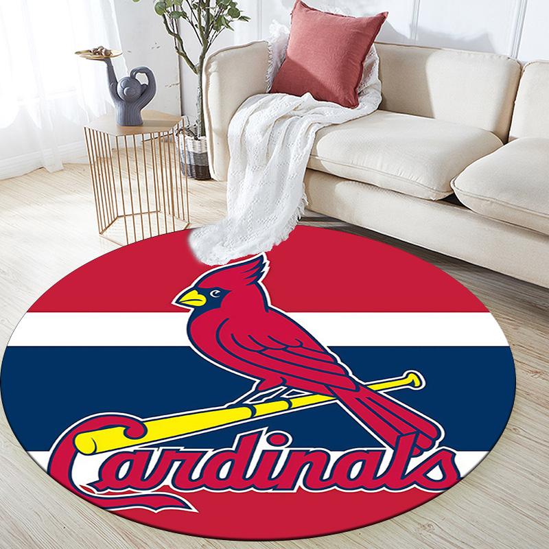 St.Louis Cardinals Round Area Rug,Carpet Rug for Living Room Bedroom Sofa Playroom Decor,Non-slip Floor Mat