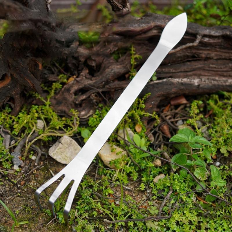 1/2Pcs Multifunctional Stainless Steel Bonsai Rakes 3 Prong Root Rakes for Soil Loosening and Transplanting Garden Tool