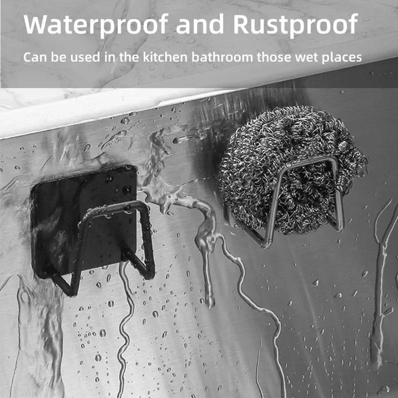 1-10pcs Stainless Steel Sink Sponge Rack for Sponge Steel Wire Ball Draining Paste The Inner Wall of The Sink Kitchen Supplies