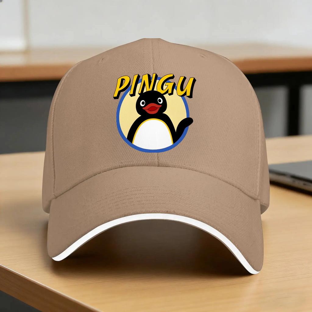 Pingu Cute Penguin Baseball Cap Women Unisex Custom Logo Trucker Hat Summer Fashion Outdoor Sport Sun Visor Baseball Caps