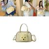 Pooh Bear Plush Doll Decoration Women Tote Bag With Transparent Compartment For Campus And Daily