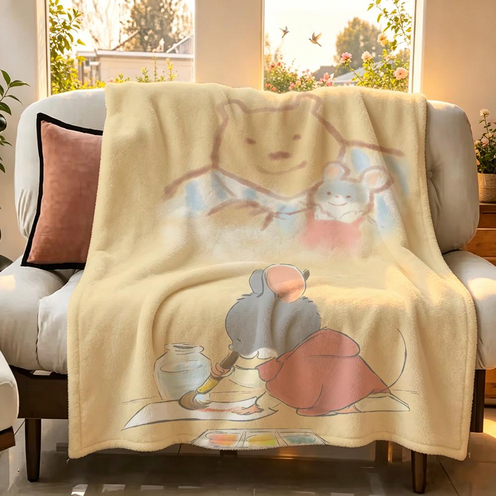 Movie E Ernest C Celestine Throw Flannel Throw Blanket Suitable for Sofa,Living Room,Bedroom