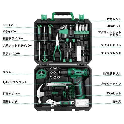 126-Piece Tool Set with 8V Electric Drill, Pink, for Home Use, DIY, Furniture Assembly, Home Maintenance, and Repairs, Includes a Convenient Storage C