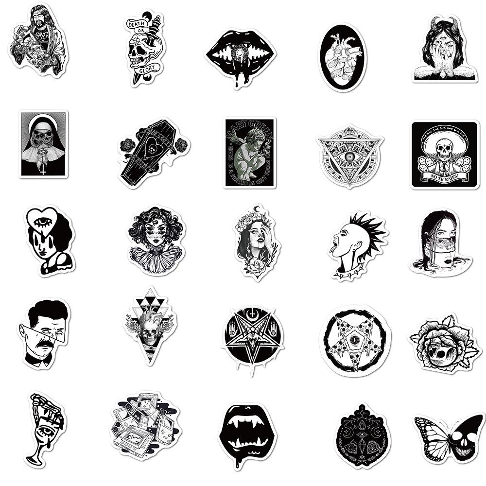 100 Gothic Style Gothic Graffiti Stickers Mobile Phone Case Skateboard Suitcase Waterproof Stickers