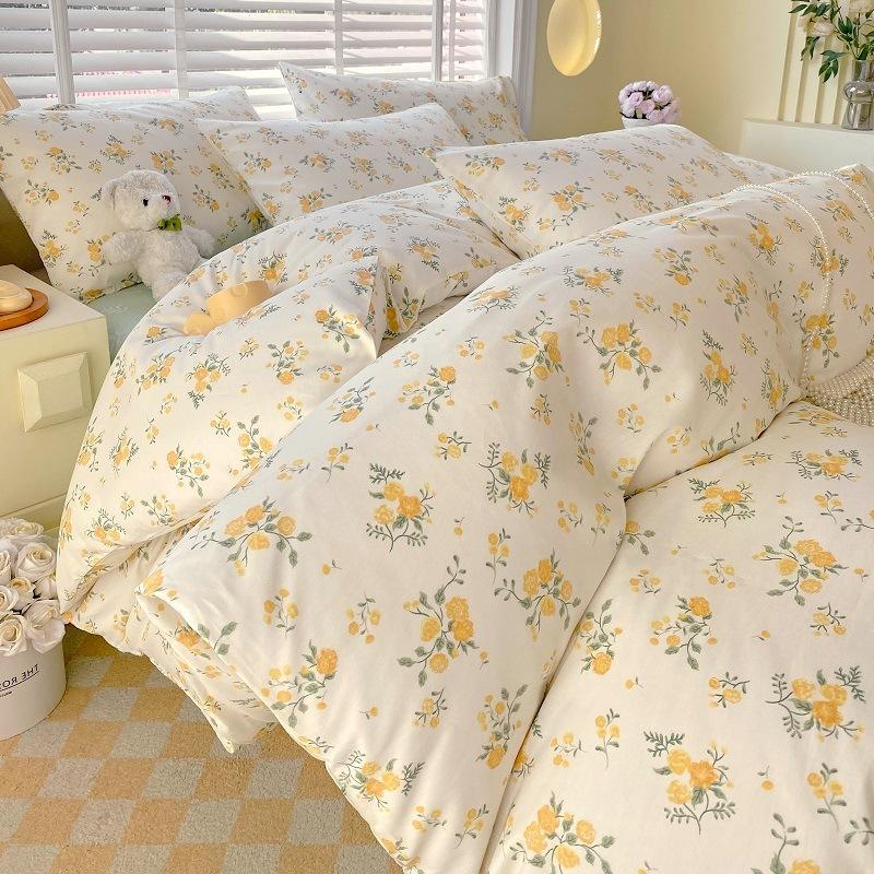 Home Textiles 60 Long-Staple Cotton Pure Cotton 4Pcs Set Cotton Bed Sheet Quilt Cover 3Pcs Set Bed Hat Class A Maternal And Infant Grade