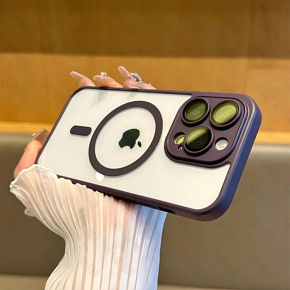 

Luxury For Magsafe Magnetic Wireless Charge Case For iPhone 16 16e 15 14 13 12 11 Pro X XR XS Max 7 8 SE Shockproof Bumper Cover For iPhone 13