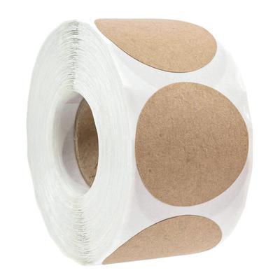 Autocolantes Adesivos de Papel Kraft para Envelopes DIY, Não Adesivos, Diâmetro de 1", 500 unidades, Alta Viscosidade