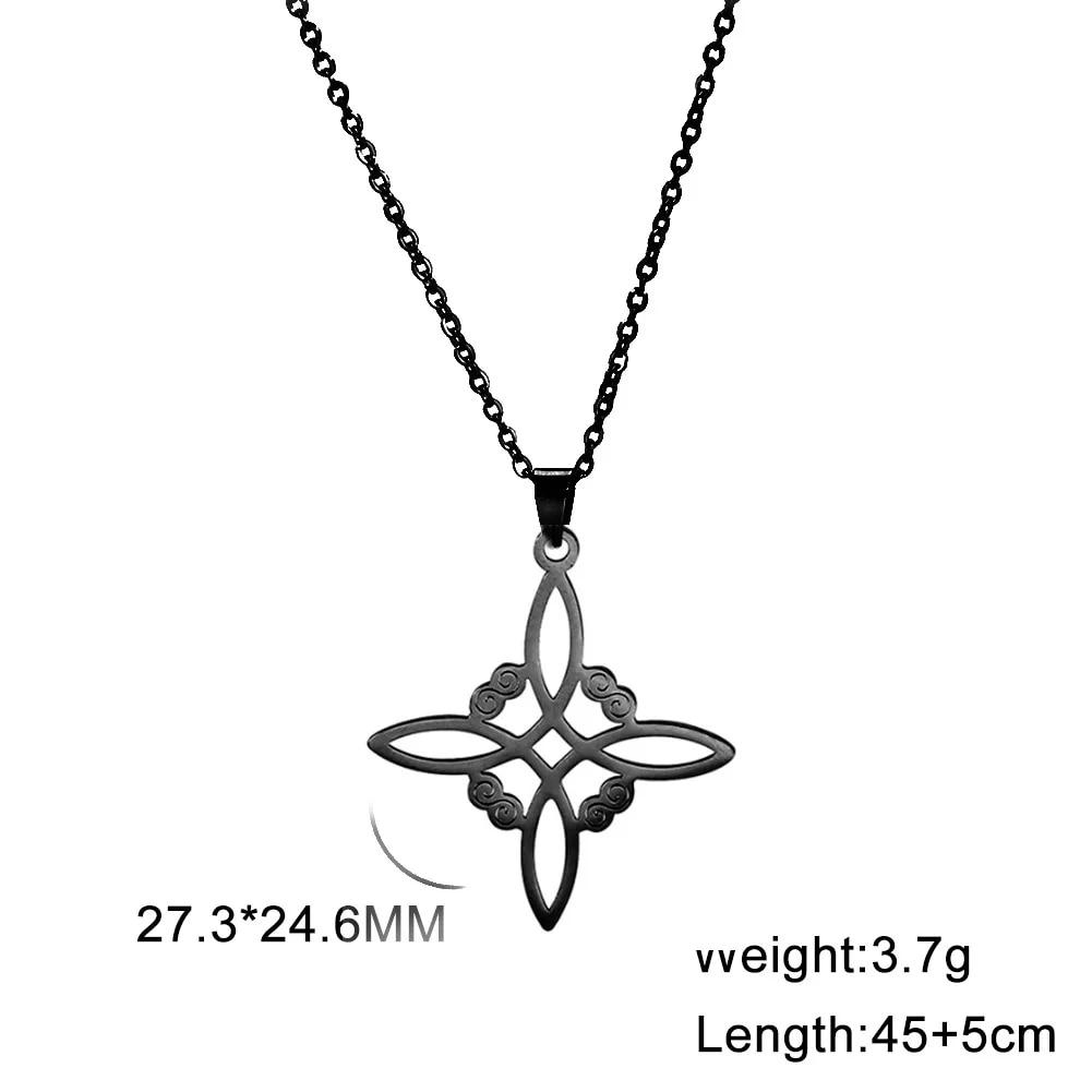 Vintage Witch Knot Necklace for Women Luck Pendant Irish Celtics Protection Amulet Stainless Steel Witchcraft Wicca Jewelry Gift