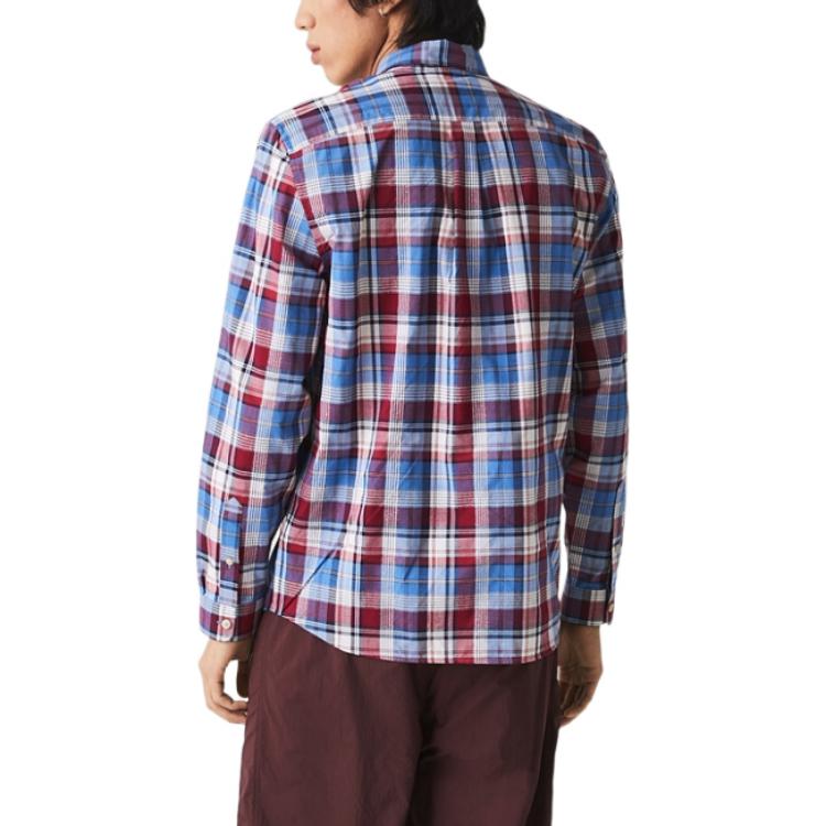 LACOSTE Shirts Men's Red Pointed Collar Moderate Shirt CH9041-9HK
