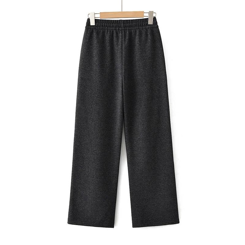 Women's Elastic High-Waist Loose Straight-Leg Pants
