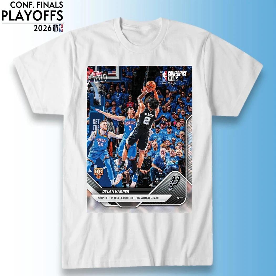 Dylan Harper Youngest In NBA Playoff History With 4×5 Game Shirt M