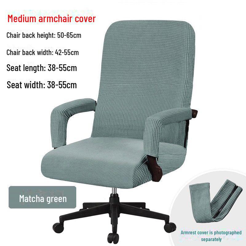 Office Chair Cover Set: Includes Elastic Covers for Swivel, Boss, and Conference Room Chairs, with Seat Cushion, Back, and Armrest Protection.