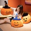 PP Cotton Halloween Plush Toy Wearing Hat Halloween Pumpkin Throw Pillow  Home Decoration
