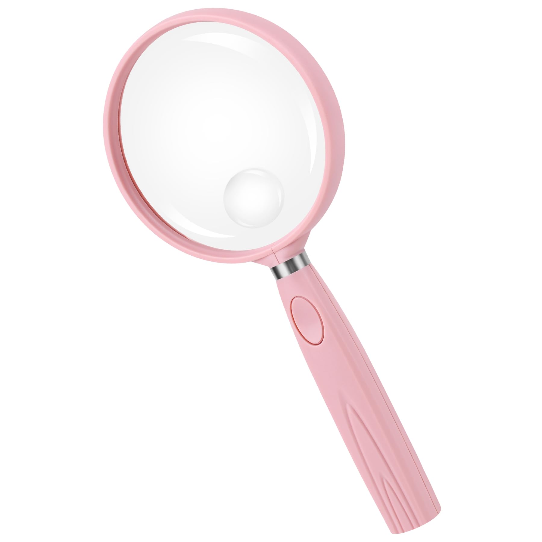 

10x and 30x magnification handheld easy to 75mm convenient size for reading magnifier, large, see, lightweight, simple, diameter, (pink) рожевий