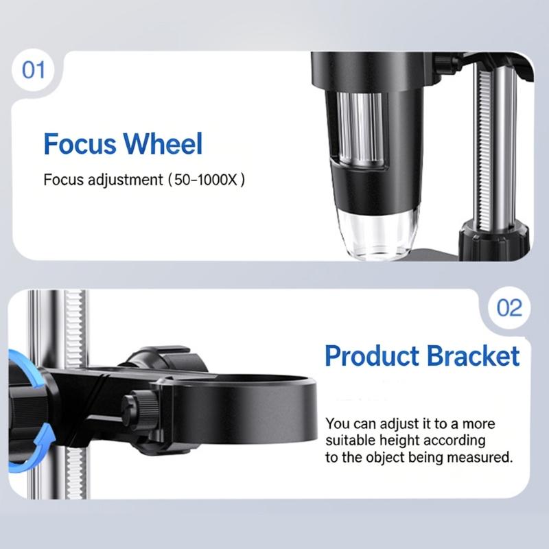 High Quality 1000X Magnification Digital Microscope With 4.3 Size Screen For Accurate Work