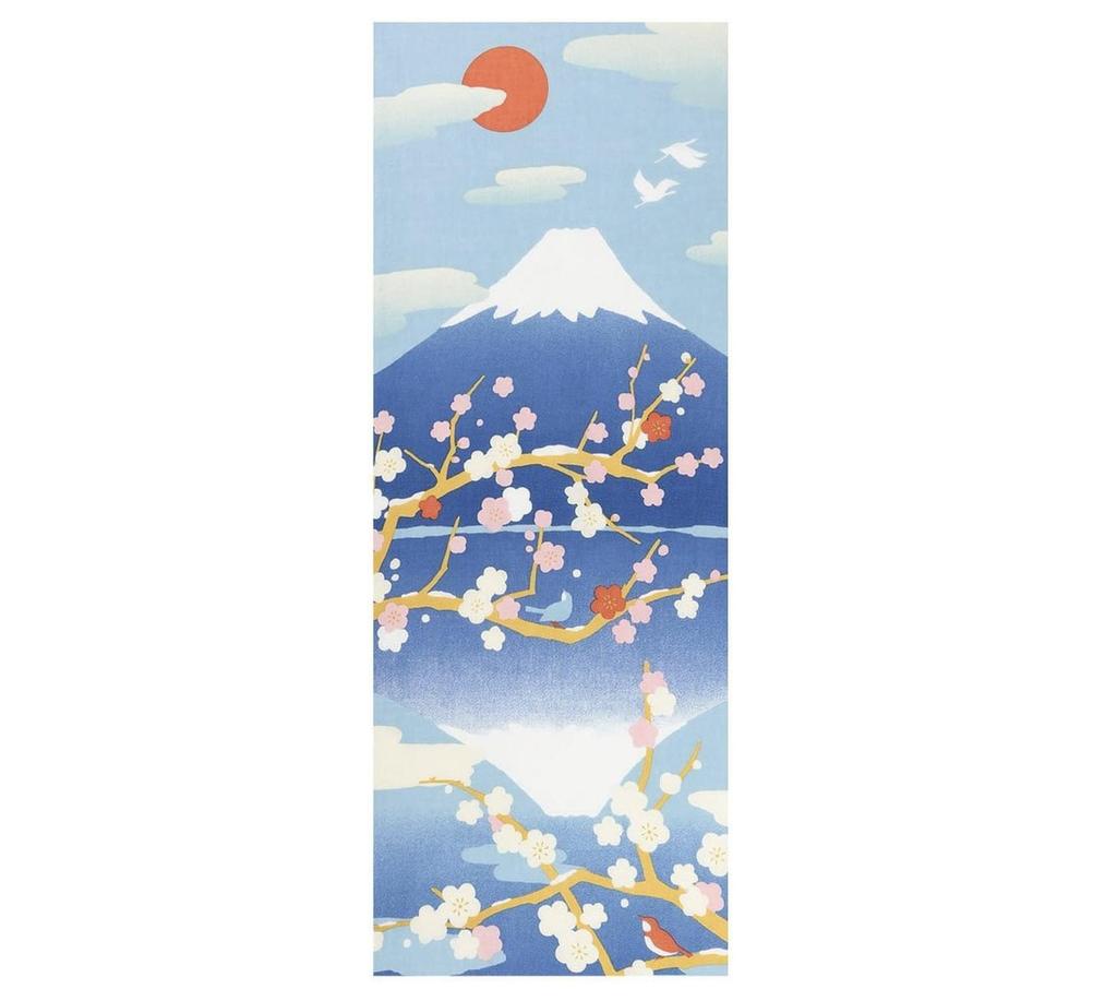 HAMAMONYO Picture Tenugui Tapestry Inverted Image Of Mt Fuji