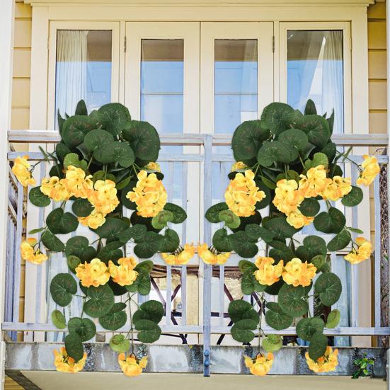 Hängende Künstliche Malus Spectabilis 11 Gabeln UV-Beständig Realistische Falsche Blume Hochzeitsparty Innen Außen Garten Wandbehang Kunstblume