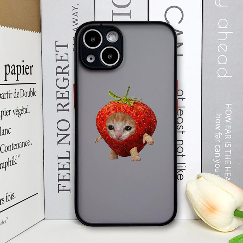 

Креативный Забавный Животные Фрукты Кошка Пара Чехол для Телефона для iPhone 17 16 Pro Max 15 14 13 12 11 XS MAX X XR 7 8 Plus Милый Жесткий Чехол iPhone17 Pro Max