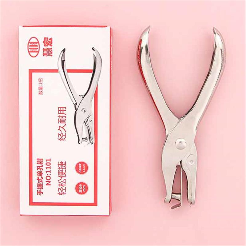 Metall Einlochstanzer Schwerlast Manueller Papierlocher für Binderblätter Schul- & Bürobedarf Handheld Locher