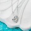 [White Clover] The Little Mermaid Ariel Dancing Stone Necklace Disney Princess 925 Silver Cubic Z...