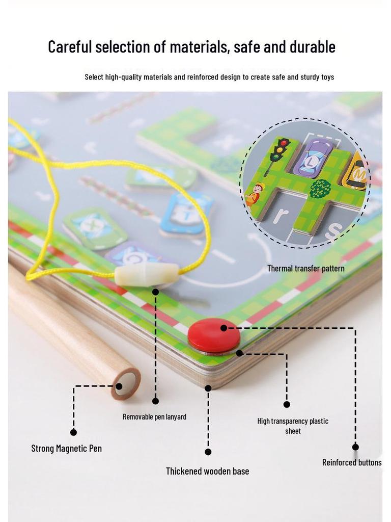 Cross-Border Montessori Children's Magnetic Bead Maze Board: Educational Color Sorting and Counting Toy