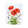 Flower Window Clings Red Floral Blossom Glass Doors Window Stickers Removable PVC Static Decals for Living Room Office Home Decoration