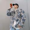 Spring National Tide Men's Street Style Blue Distressed Denim Jacket - Unisex Ripped, Loose-Fit Outerwear