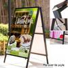 Placa de Poster Dobrável Resistente em Estrutura A para Calçada Sinal de Propaganda Placa A Simples/Dupla Face Suporte de Exibição de Poster de Metal