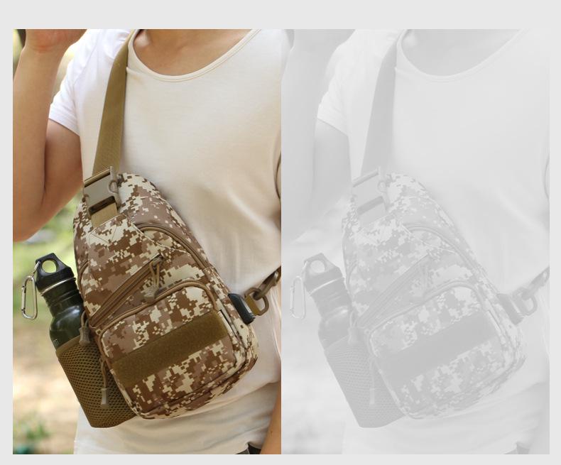 New Tactical Shoulder Bag with USB, Water Bottle Holder, and iPad Slot for Outdoor Use