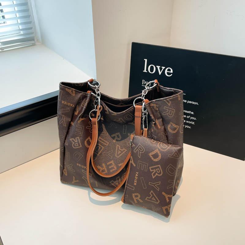 Fashion printed retro shoulder bag women's new early autumn large-capacity mother and child bag commuter casual tote bag