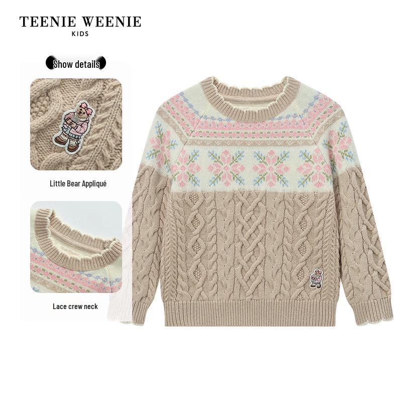Teenie Weenie Kids' Girls' Embroidered Wool Blend Pullover Sweater